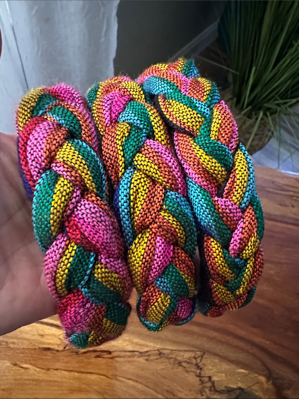 Braided Multicolor Women' and kids Fabric Headband -